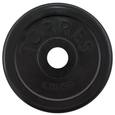 Диск обрезин. "TORRES 1,25 кг" арт.PL50681, d.25мм, металл в резиновой оболочке, черный
