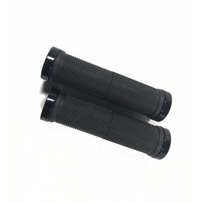 Рукоятки руля (грипсы), два фиксирующих кольца, черный, KLONK, 10230		