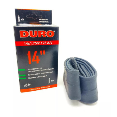Велокамера DURO 14" (В КОРОБКЕ) 14х2.125 A/V