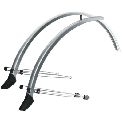Крылья Commuter Road 35мм, 28", серебр., с двойными стойками, со спойлерами