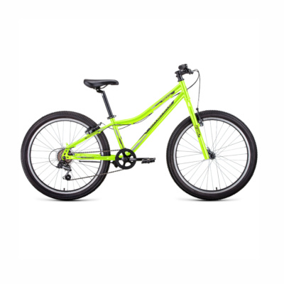 Велосипед FORWARD TITAN 24 1.0 (24" 6 ск. рост. 12") 2022, ярко-зеленый/темно-серый