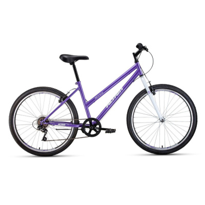Велосипед ALTAIR MTB HT 26 low (26" 6 ск. рост. 17") 2020-2021, фиолетовый/белый, RBKT1M166010				