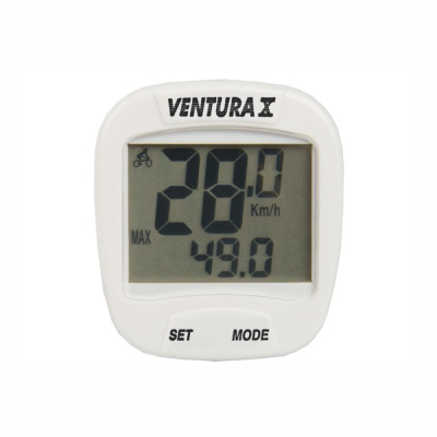 Велокомпьютер VENTURA Х, 10 функций, белый (5-244554)