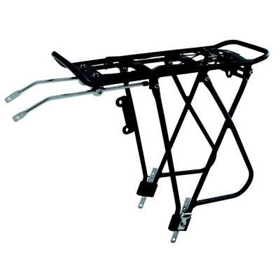 Багажник на в-д 24",26",28" с регулир.стойками и углом наклона, разборный, с защитой, алюм, черный