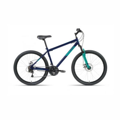Велосипед ALTAIR MTB HT 26 2.0 D (26" 21 ск. рост. 17") 2022, темно-синий/бирюзовый, RBK22AL26109