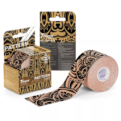 Тейп кинезиологический Tmax Pattern Tatoo (5 см x 5 м), арт. 423428, рисунок тату