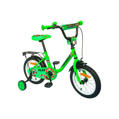 Велосипед 14" Nameless PLAY, зеленый/черный
