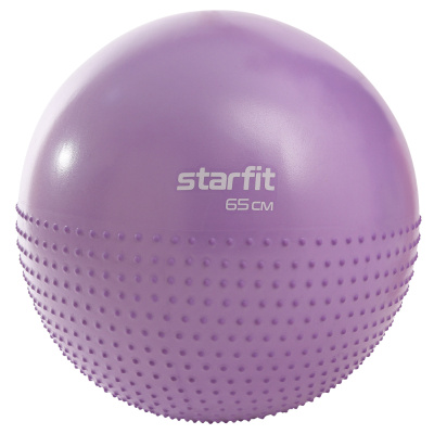 Фитбол полумассажный STARFIT GB-201 65 см, антивзрыв, фиолетовый пастель