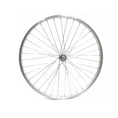 Колесо переднее 26" обод двойной алюм. серебр., втулка под гайку