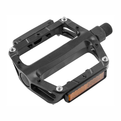 Педали FP-870ZP FEIMIN, ось 9/16" с подшипниками, со светоотражателями, пластиковые чёрные