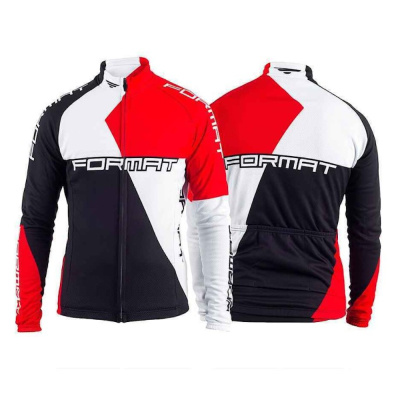 Джерси FORMAT длинный рукав, черный- красный- белый, S, RJRSFMTS0002