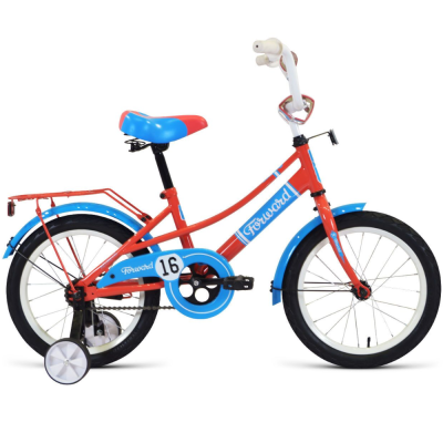 Велосипед FORWARD AZURE 16 (16" 1 ск.) 2019-2020, коралловый/голубой, RBKW0LNG1022