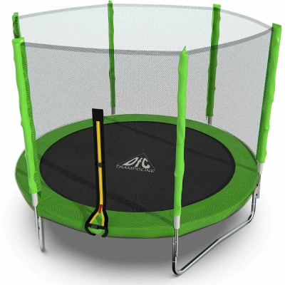 Батут DFC Trampoline Fitness 8ft наруж. сетка, св. зел (244см)