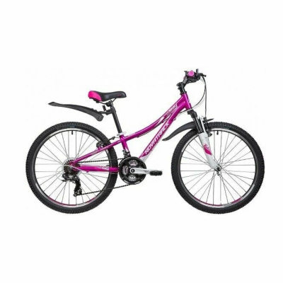 Велосипед NOVATRACK 24" KATRINA, алюм.рама 12" фиолетовый, 21-скор, TY300/TS38/TZ500, V-brake
