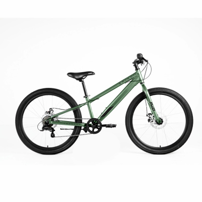 Велосипед FORWARD SPIKE 24 D (24" 7 ск. рост. 11") 2023, зеленый/черный