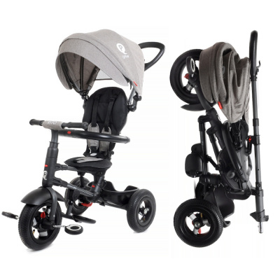 Велосипед 3-ный "QPlay" СКЛАДНОЙ, 10"/8" серый,