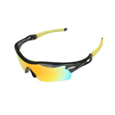 Очки спортивные, поликарбонат, 5 линз (поляризационные), KLONK, черный/желтый, Защита от УФ, чехол