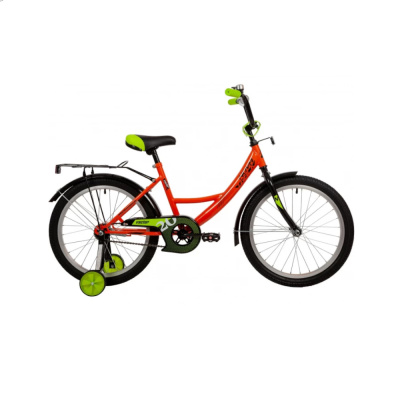 Велосипед NOVATRACK 20" VECTOR оранжевый, защита А-тип, тормоз нож., крылья и багажник чёрн.