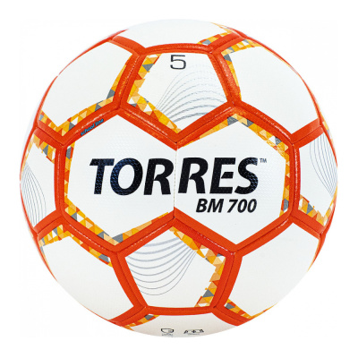 Мяч футб. "TORRES BM 700" арт.F320655, р.5, 32 панели. PU, гибрид. сшив, беж-оранж-сер