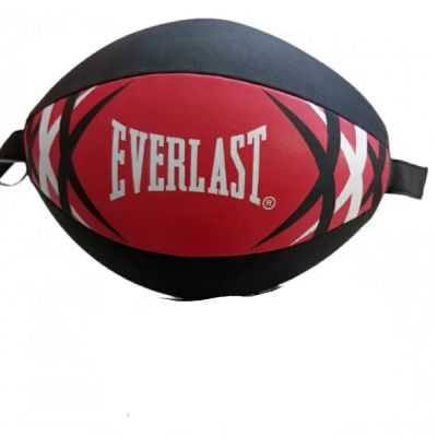 Пневмогруша Everlast красно-черный цвет,с 2 креплениями и 2 стяжками, 40см, искуственная кожа EV-166