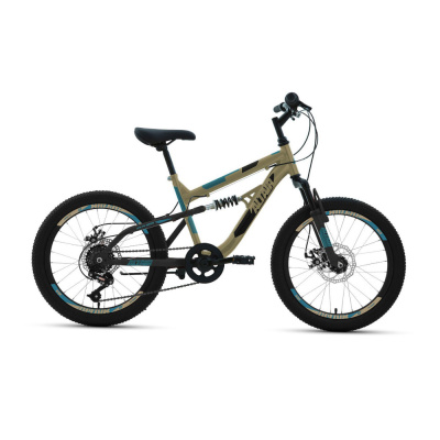 Велосипед ALTAIR MTB FS 20 disc (20" 6ск) бежевый/черный
