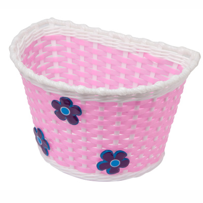 Велокорзина HL-BS01 235х165х155мм бело-розовая передняя, арт. 270080