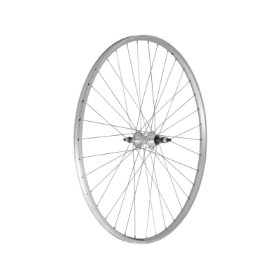 Колесо заднее 26" обод двойной алюм. серебр., V-br, втулка под трещотку 6-7ск под гайку