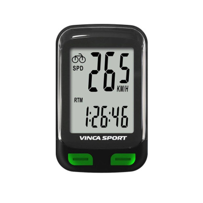 Компьютер беспроводной, 12 функций, черный  с белым, инд.уп. Vinca Sport