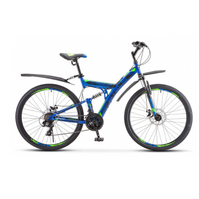 Велосипед 27.5" STELS Focus MD 21-sp(19"Cиний/неон.зеленый)арт. V010