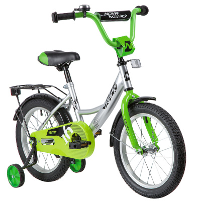 Велосипед NOVATRACK 16" VECTOR серебристый, тормоз нож, крылья, багажник, полная защ.цепи