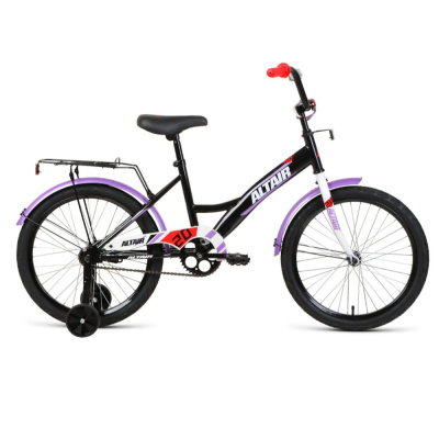 Велосипед ALTAIR KIDS 20 (20" 1 ск. рост. 13") 2022, черный/белый, IBK22AL20039