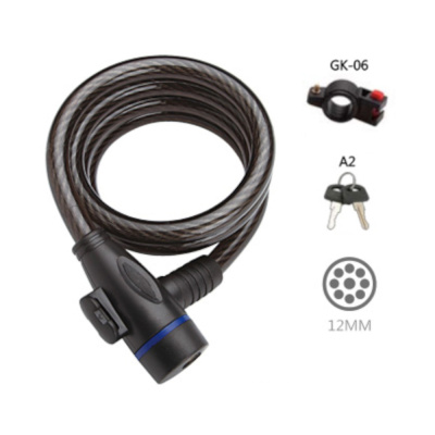 Замок тросовый 12х1800мм с ключом и держателем