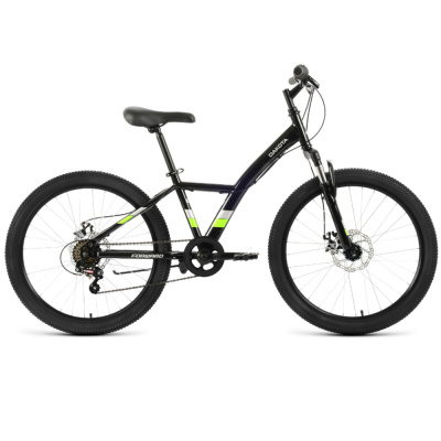 Велосипед FORWARD DAKOTA 24 2.0 D (24" 6 ск. рост. 13") 2022, черный/зеленый, RBK22FW24593