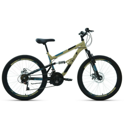 Велосипед ALTAIR MTB FS 24 D (24" 18 ск. рост. 15") 2022, бежевый/черный, RBK22AL24051