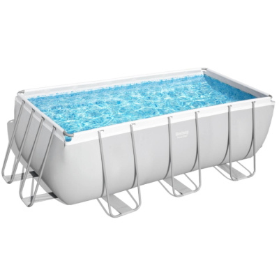 Бассейн каркасный Bestway, 412х201х122 см, Power Steel Rectangular, 56456, фильтр-насос, лестница, 8