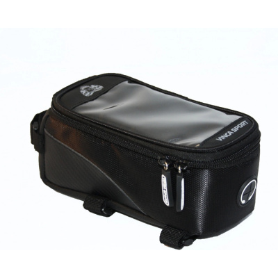 Сумка на раму увеличенная,отделение для телефона, 195*100*100мм, черная