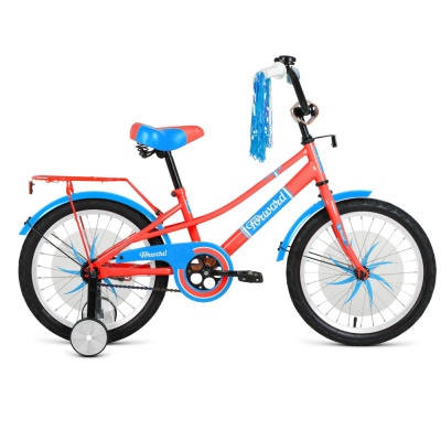 Велосипед FORWARD AZURE 20 (20" 1 ск. рост 10.5") 2020-2021, коралловый/голубой, 1BKW1C101002