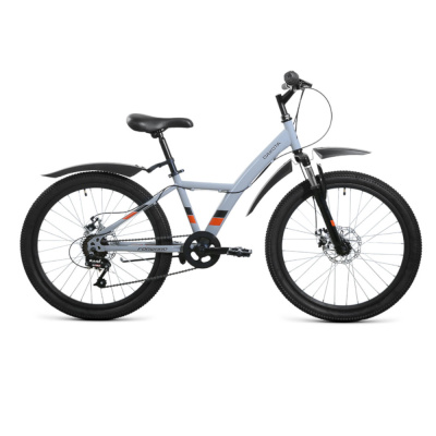 Велосипед FORWARD DAKOTA 24 2.0 D (24" 6 ск. рост. 13") 2022, серый/оранжевый, RBK22FW24594