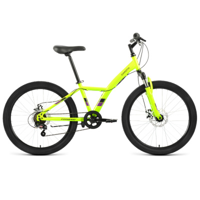 Велосипед FORWARD DAKOTA 24 2.0 D (24" 6 ск. рост. 13") 2022, зеленый/фиолетовый, RBK22FW24595