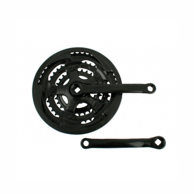 Комплект шатунов с вед. звездой, DC-304D, 48х38х28T, 170 мм, SQR, с защитой, SAIGUAN, сталь, черный,