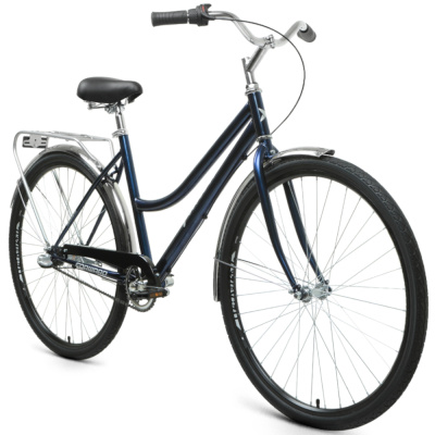 Велосипед FORWARD TALICA 28 3.0 (28" 3 ск. рост. 19") 2020-2021, темно-синий/серебристый, RBKW1C1830