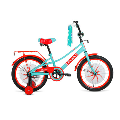 Велосипед FORWARD AZURE 20 (20" 1 ск. рост 10.5") 2020-2021, зеленый/красный, 1BKW1C101004