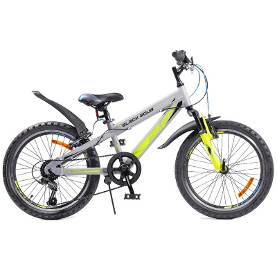 Велосипед BLACK AQUA Cross 2221 D matt 20" (серый-лимонный)