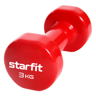 Гантель виниловая STARFIT DB-101 3 кг, красный