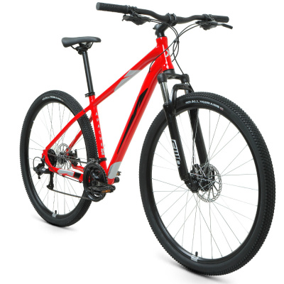 Велосипед FORWARD APACHE 29 2.2 S disc (29" 21 ск. рост 19") 2020-2021, красный/серебристый, RBKW1M3