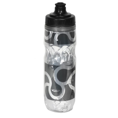 Фляга CWB668GB,680мл,термос,пластик,с силик.клапаном,открытие одной рукой,черный\прозрачный