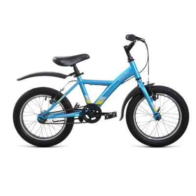 Велосипед FORWARD DAKOTA 16 (16" 1 ск. рост. 10.5") 2022, голубой/желтый, RBK22FW16579
