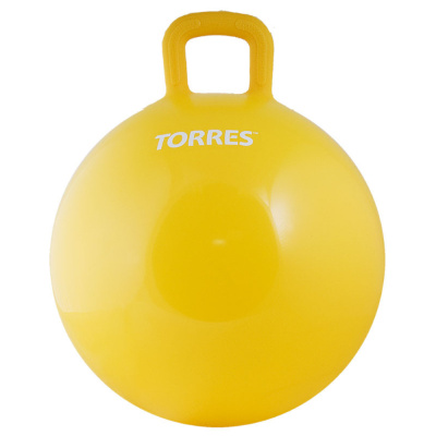 Мяч-попрыгун "TORRES",  арт.AL121545 с ручкой, диам. 45 см, эласт. ПВХ, с насосом, желтый