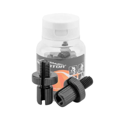 Регулятор натяжения троса тормоза LY-LPS02 алюминиевый черный, бан. 15шт., арт. 530007