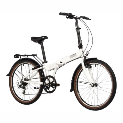 Велосипед NOVATRACK 24" VORTEX  белый, складной алюм. Shimano 6 speed, стальная вилка, вынос, алюм.р